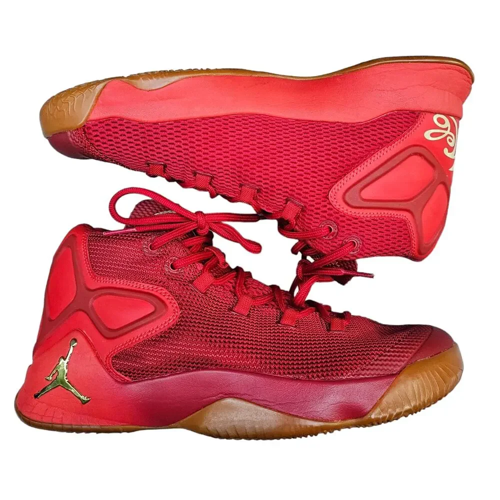 Nike Air Jordan Melo M12 Big Apple Gym Red Basketball Shoes Size 8.5 827176 696